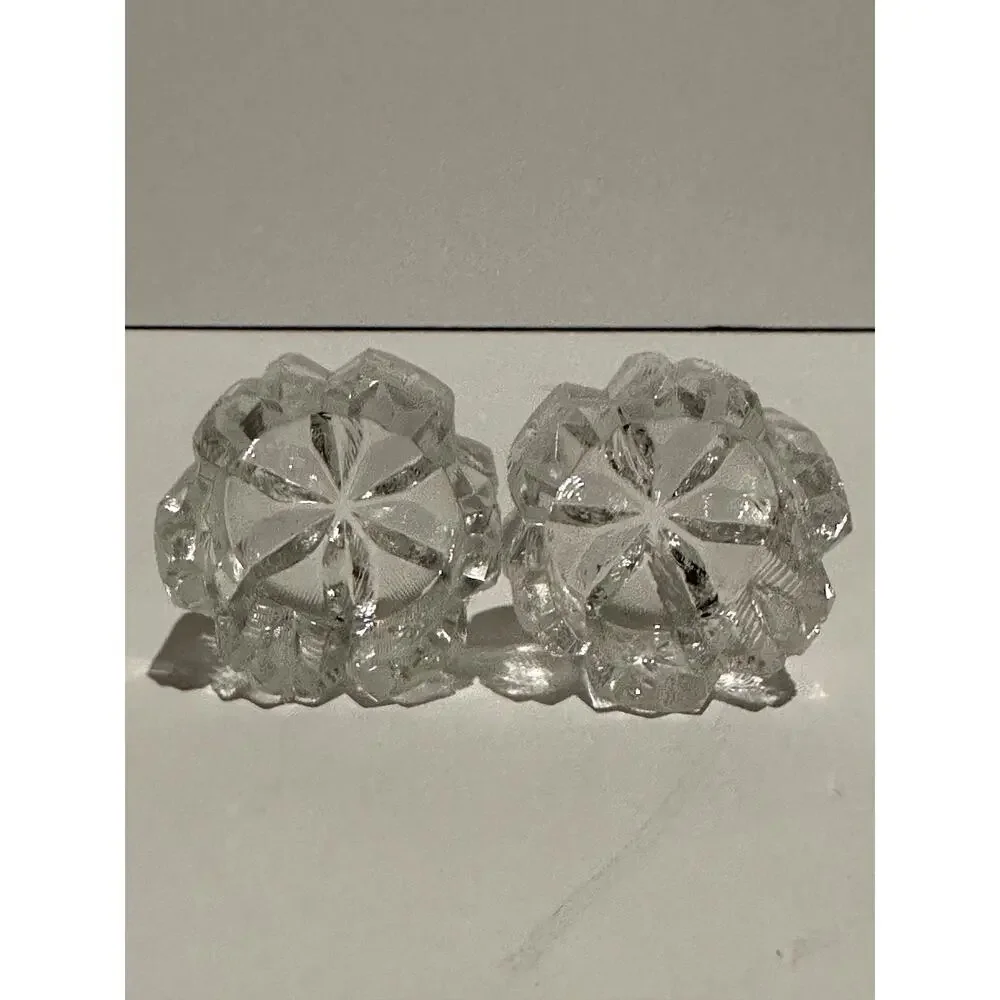 Vintage Set Westmorland EAPG Clear Glass Salt Dips, Salt Cellars, Cut Glass